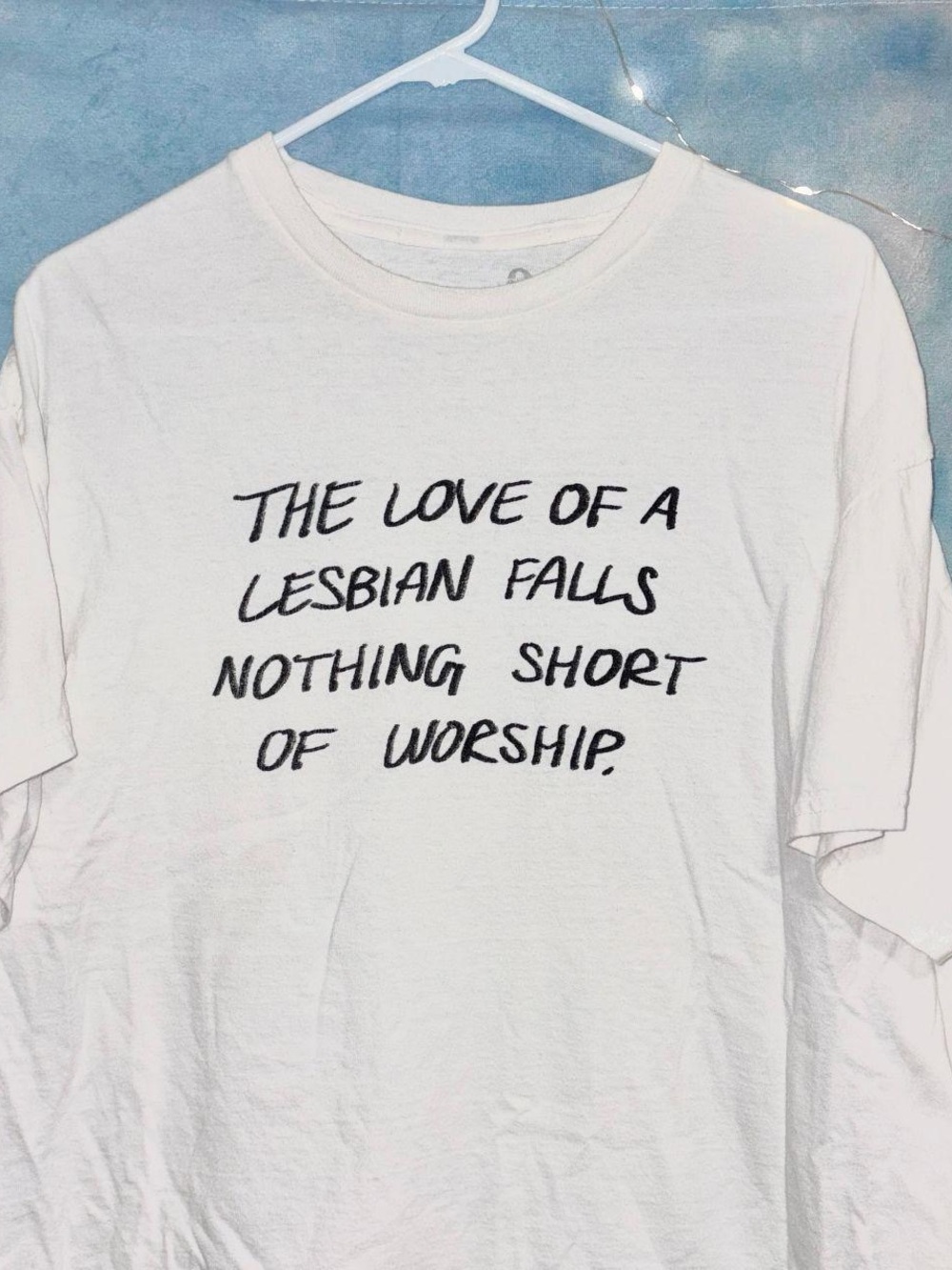 Limited Run THE LOVE OF A LESBIAN FALLS NOTHING SHORT OF WORSHIP T-Shirt, XL